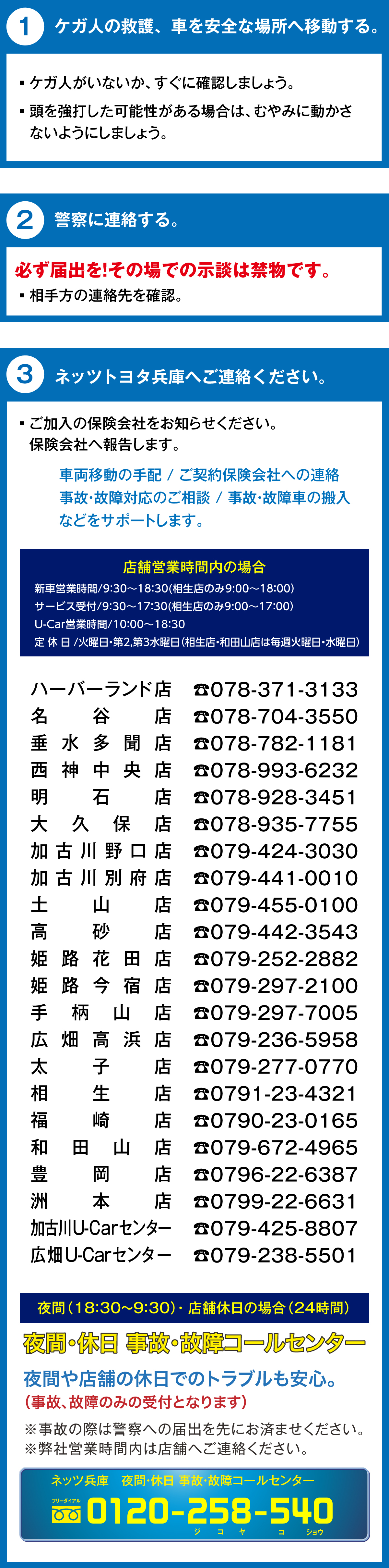 もしもの時は慌てず対処を ネッツトヨタ兵庫